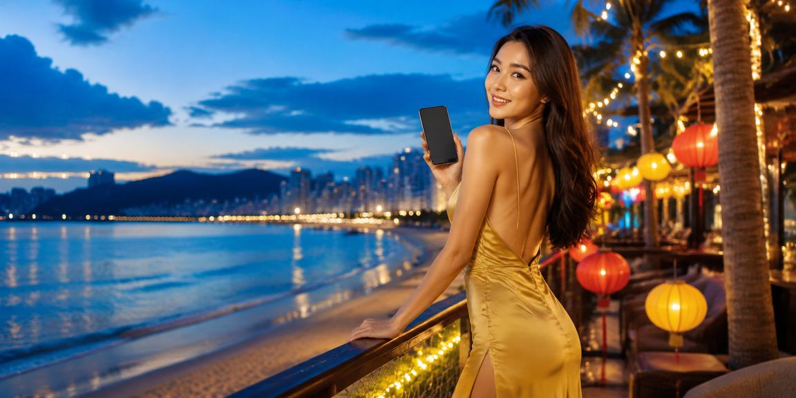 Người dùng Đà Nẵng truy cập casino mobile trên bãi biển